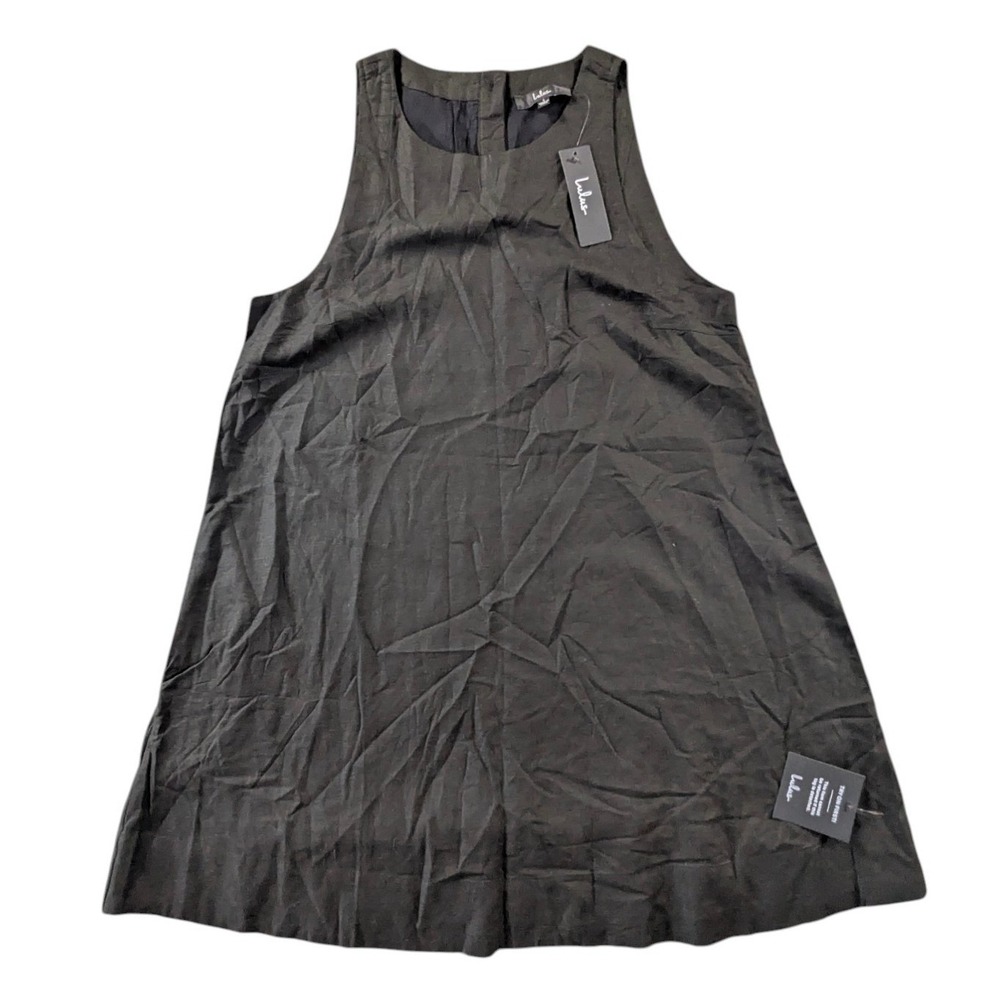 Lulus Dress Womens Large Black Linen‎ Blend Sleeveless Mini Shift A-Line NWT